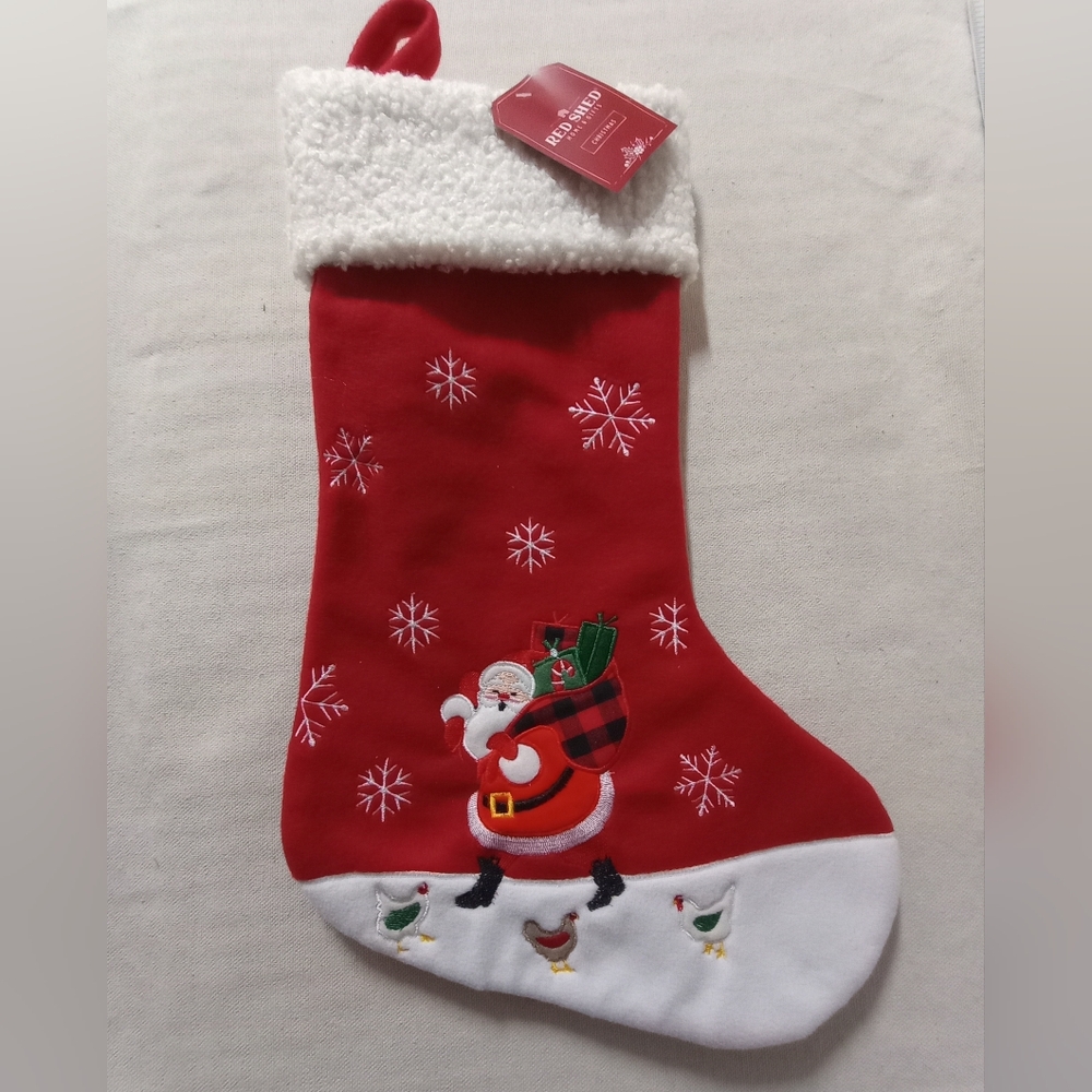 Chickens With Santa Red Stocking